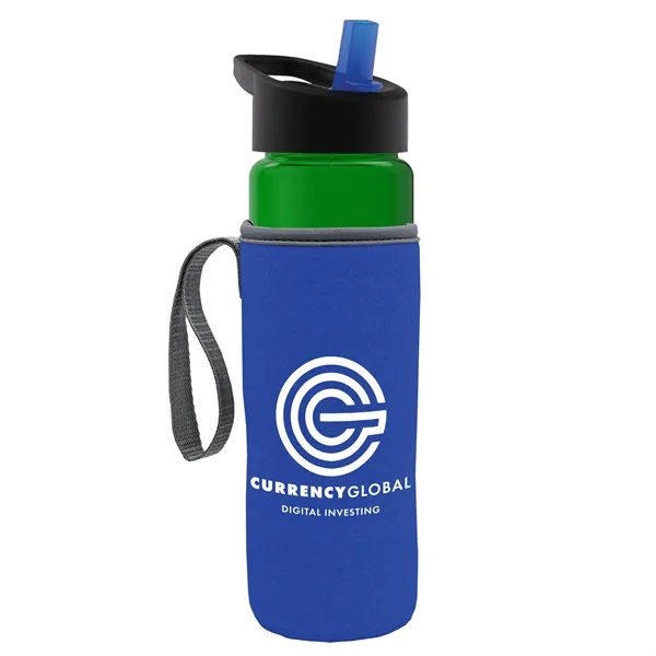 24 Oz Bottle- Flip Straw Lid & Insulator Caddy... from ASI 40480 Koozie Group