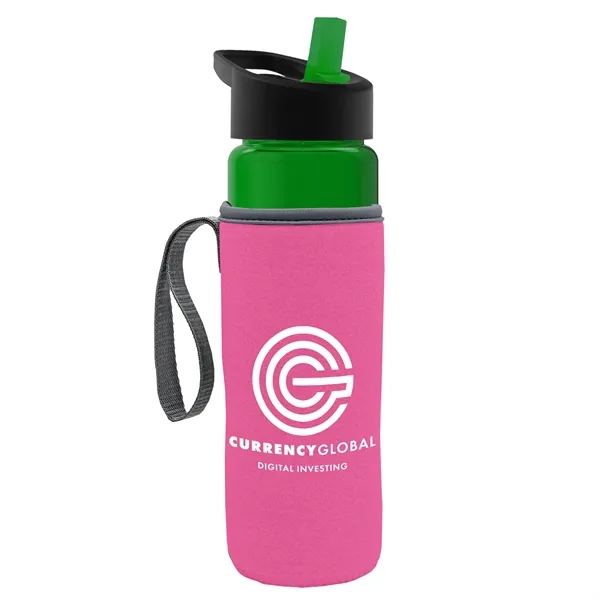 24 Oz Bottle- Flip Straw Lid & Insulator Caddy... from ASI 40480 Koozie Group