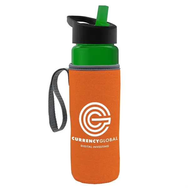 24 Oz Bottle- Flip Straw Lid & Insulator Caddy... from ASI 40480 Koozie Group