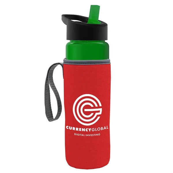 24 Oz Bottle- Flip Straw Lid & Insulator Caddy... from ASI 40480 Koozie Group