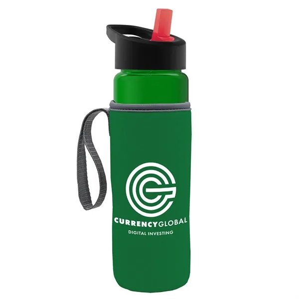 24 Oz Bottle- Flip Straw Lid & Insulator Caddy... from ASI 40480 Koozie Group