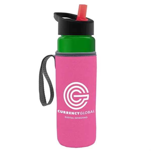 24 Oz Bottle- Flip Straw Lid & Insulator Caddy... from ASI 40480 Koozie Group