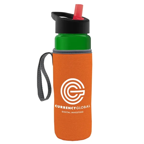 24 Oz Bottle- Flip Straw Lid & Insulator Caddy... from ASI 40480 Koozie Group