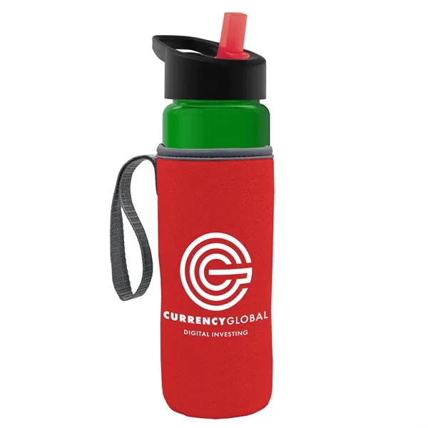 24 Oz Bottle- Flip Straw Lid & Insulator Caddy... from ASI 40480 Koozie Group