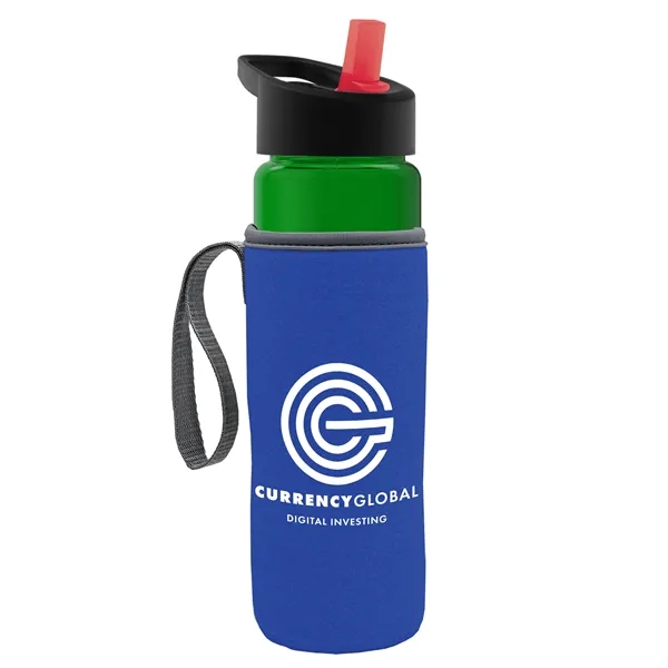 24 Oz Bottle- Flip Straw Lid & Insulator Caddy... from ASI 40480 Koozie Group