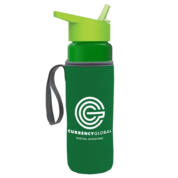 24 Oz Bottle- Flip Straw Lid & Insulator Caddy... from ASI 40480 Koozie Group