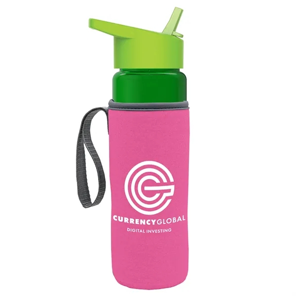 24 Oz Bottle- Flip Straw Lid & Insulator Caddy... from ASI 40480 Koozie Group