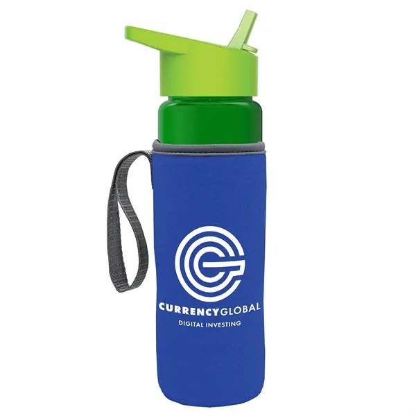 24 Oz Bottle- Flip Straw Lid & Insulator Caddy... from ASI 40480 Koozie Group