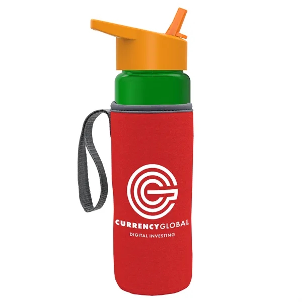 24 Oz Bottle- Flip Straw Lid & Insulator Caddy... from ASI 40480 Koozie Group