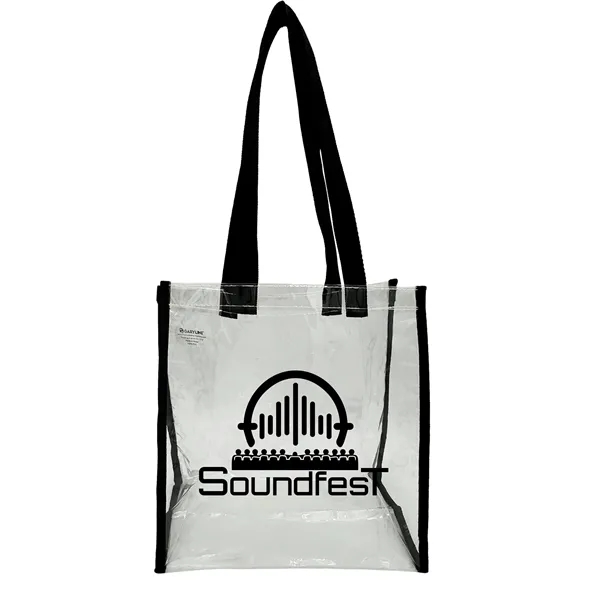 Clear tote bag made from durable, transparent material.... from ASI 40480 Koozie Group