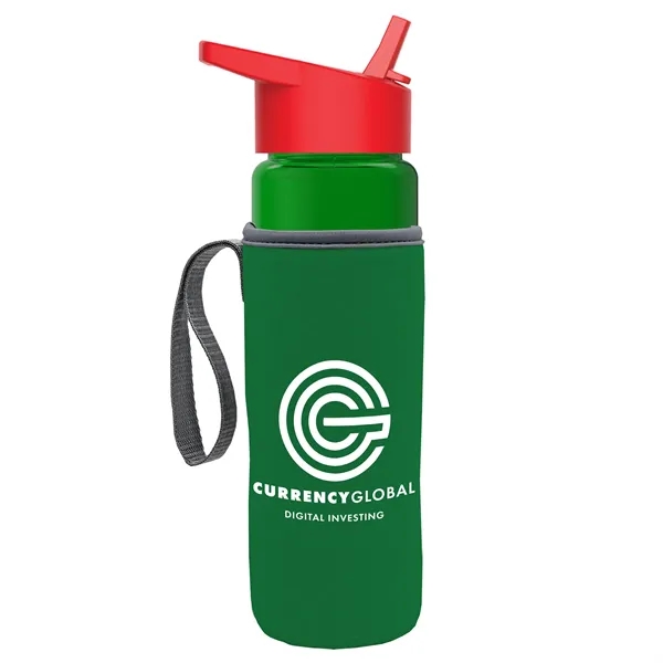 24 Oz Bottle- Flip Straw Lid & Insulator Caddy... from ASI 40480 Koozie Group