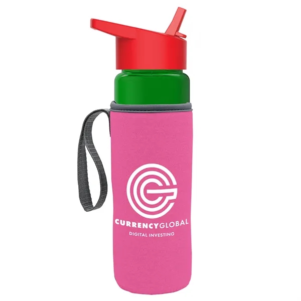 24 Oz Bottle- Flip Straw Lid & Insulator Caddy... from ASI 40480 Koozie Group