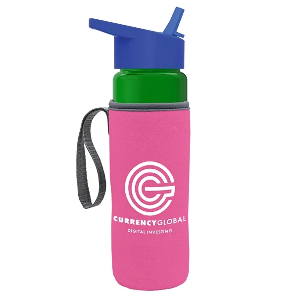 24 Oz Bottle- Flip Straw Lid & Insulator Caddy... from ASI 40480 Koozie Group