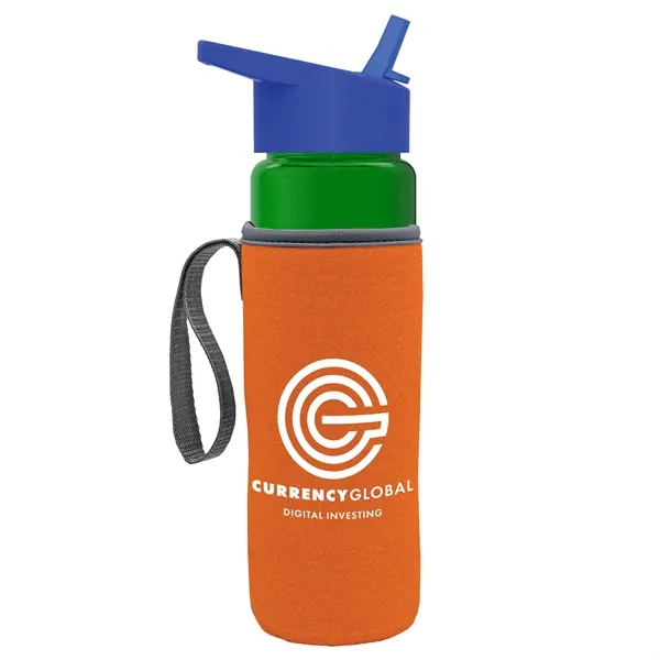 24 Oz Bottle- Flip Straw Lid & Insulator Caddy... from ASI 40480 Koozie Group