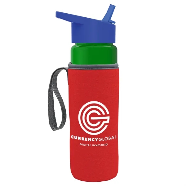 24 Oz Bottle- Flip Straw Lid & Insulator Caddy... from ASI 40480 Koozie Group