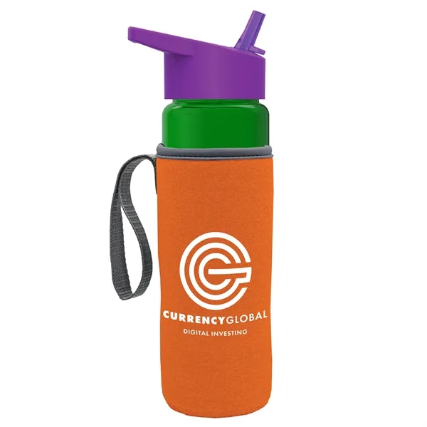 24 Oz Bottle- Flip Straw Lid & Insulator Caddy... from ASI 40480 Koozie Group