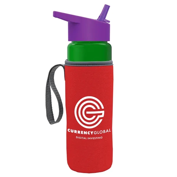 24 Oz Bottle- Flip Straw Lid & Insulator Caddy... from ASI 40480 Koozie Group