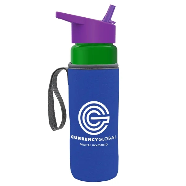 24 Oz Bottle- Flip Straw Lid & Insulator Caddy... from ASI 40480 Koozie Group