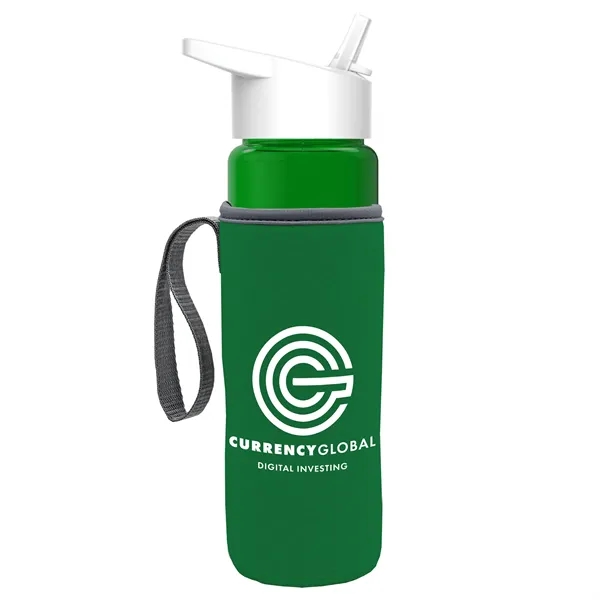 24 Oz Bottle- Flip Straw Lid & Insulator Caddy... from ASI 40480 Koozie Group