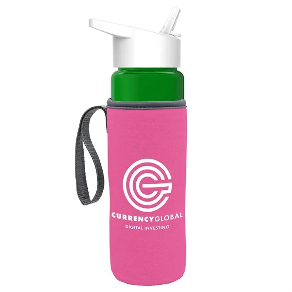 24 Oz Bottle- Flip Straw Lid & Insulator Caddy... from ASI 40480 Koozie Group