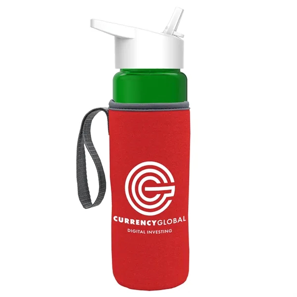 24 Oz Bottle- Flip Straw Lid & Insulator Caddy... from ASI 40480 Koozie Group