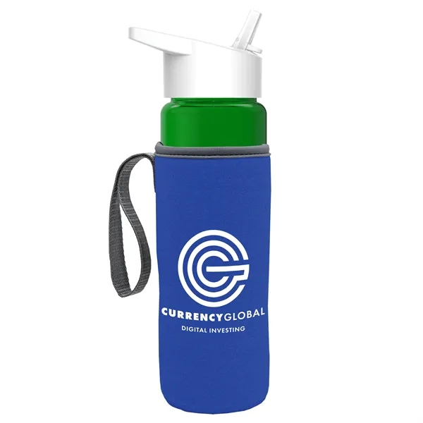 24 Oz Bottle- Flip Straw Lid & Insulator Caddy... from ASI 40480 Koozie Group