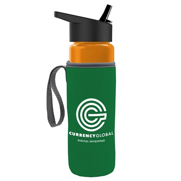 24 Oz Bottle- Flip Straw Lid & Insulator Caddy... from ASI 40480 Koozie Group
