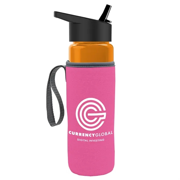 24 Oz Bottle- Flip Straw Lid & Insulator Caddy... from ASI 40480 Koozie Group