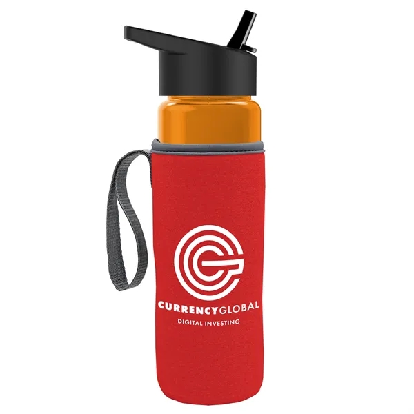 24 Oz Bottle- Flip Straw Lid & Insulator Caddy... from ASI 40480 Koozie Group