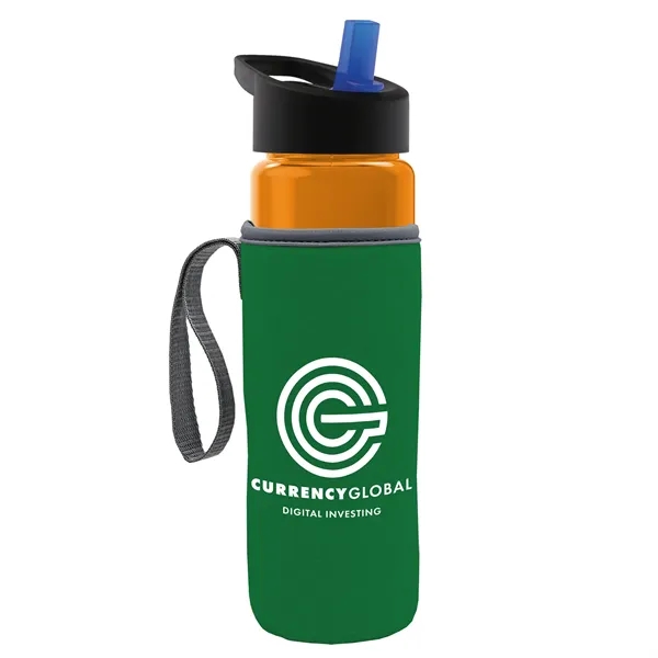 24 Oz Bottle- Flip Straw Lid & Insulator Caddy... from ASI 40480 Koozie Group