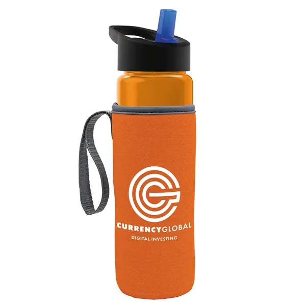 24 Oz Bottle- Flip Straw Lid & Insulator Caddy... from ASI 40480 Koozie Group