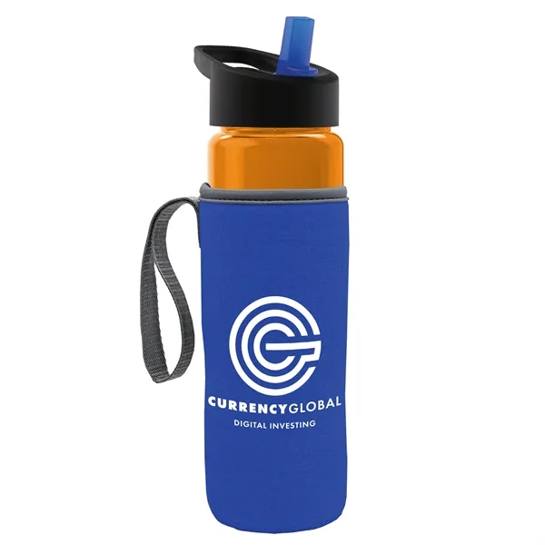 24 Oz Bottle- Flip Straw Lid & Insulator Caddy... from ASI 40480 Koozie Group