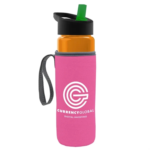 24 Oz Bottle- Flip Straw Lid & Insulator Caddy... from ASI 40480 Koozie Group