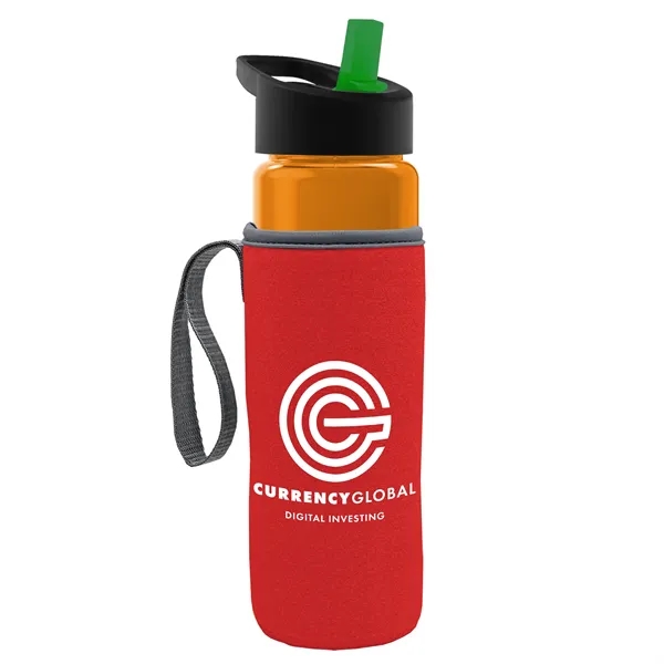 24 Oz Bottle- Flip Straw Lid & Insulator Caddy... from ASI 40480 Koozie Group