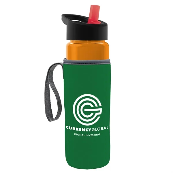 24 Oz Bottle- Flip Straw Lid & Insulator Caddy... from ASI 40480 Koozie Group