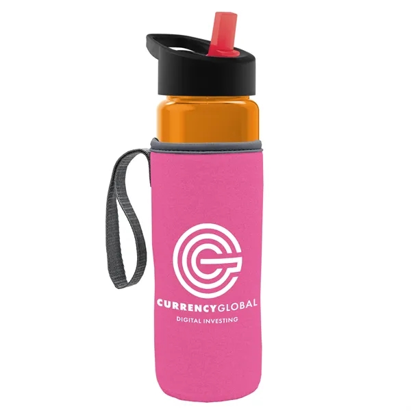 24 Oz Bottle- Flip Straw Lid & Insulator Caddy... from ASI 40480 Koozie Group