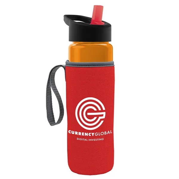 24 Oz Bottle- Flip Straw Lid & Insulator Caddy... from ASI 40480 Koozie Group