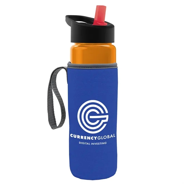 24 Oz Bottle- Flip Straw Lid & Insulator Caddy... from ASI 40480 Koozie Group