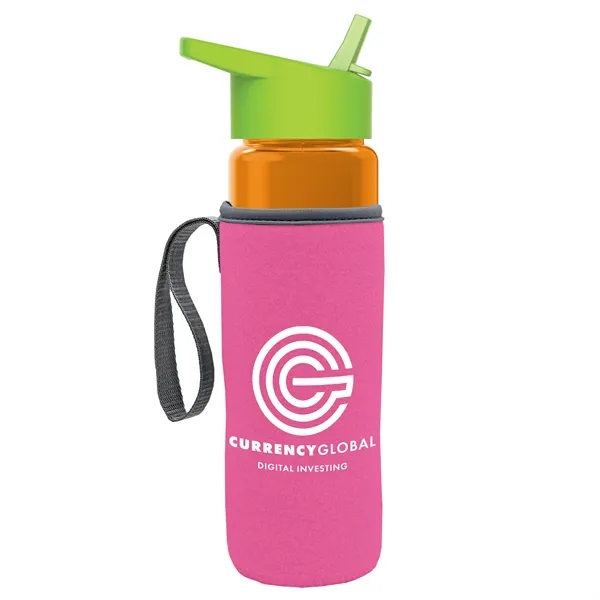24 Oz Bottle- Flip Straw Lid & Insulator Caddy... from ASI 40480 Koozie Group