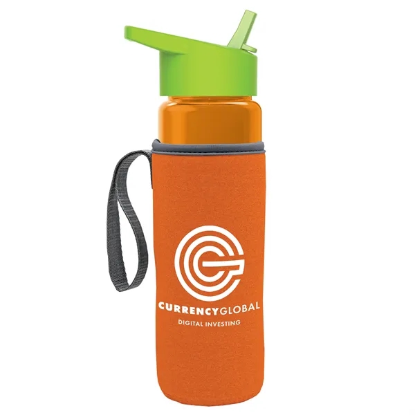 24 Oz Bottle- Flip Straw Lid & Insulator Caddy... from ASI 40480 Koozie Group