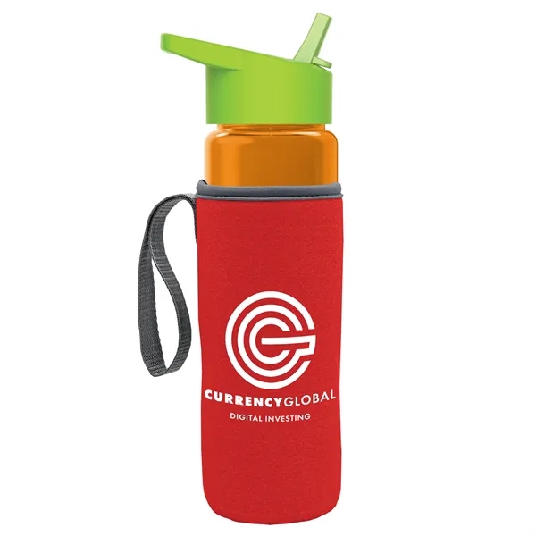24 Oz Bottle- Flip Straw Lid & Insulator Caddy... from ASI 40480 Koozie Group