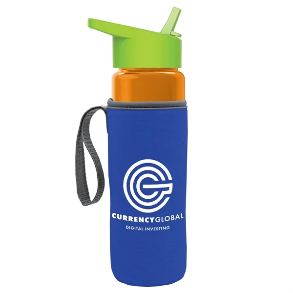 24 Oz Bottle- Flip Straw Lid & Insulator Caddy... from ASI 40480 Koozie Group