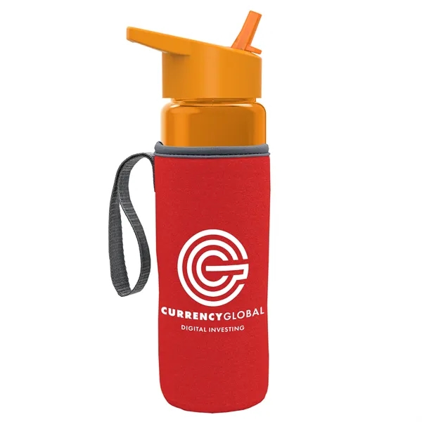 24 Oz Bottle- Flip Straw Lid & Insulator Caddy... from ASI 40480 Koozie Group