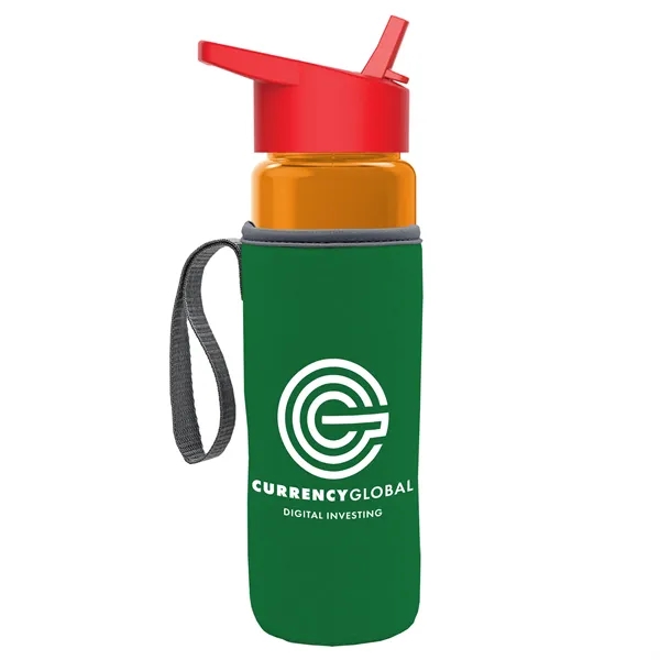 24 Oz Bottle- Flip Straw Lid & Insulator Caddy... from ASI 40480 Koozie Group