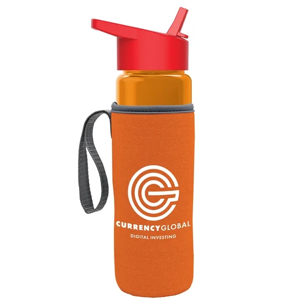 24 Oz Bottle- Flip Straw Lid & Insulator Caddy... from ASI 40480 Koozie Group