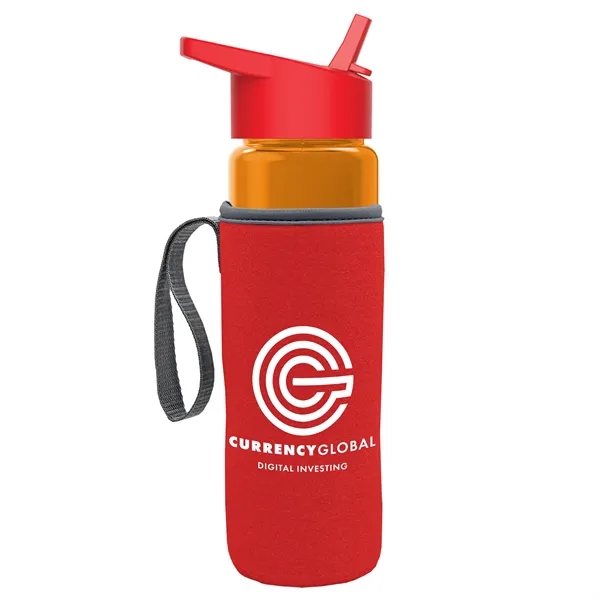 24 Oz Bottle- Flip Straw Lid & Insulator Caddy... from ASI 40480 Koozie Group