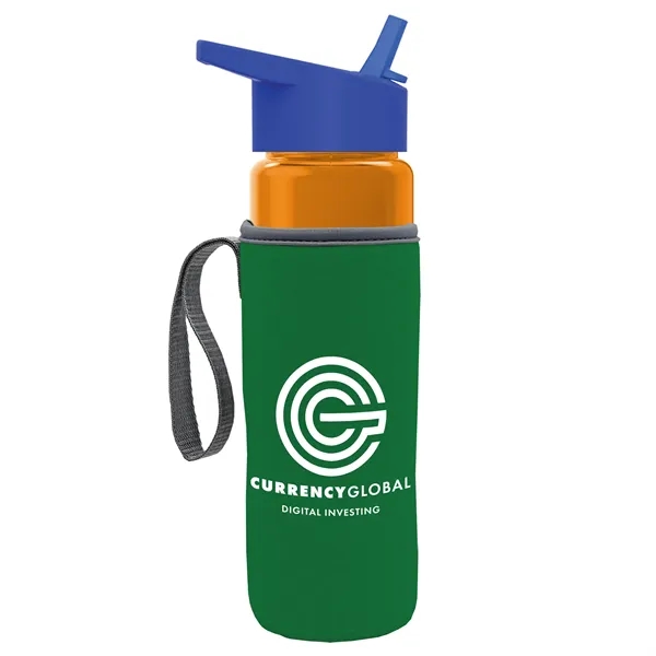 24 Oz Bottle- Flip Straw Lid & Insulator Caddy... from ASI 40480 Koozie Group