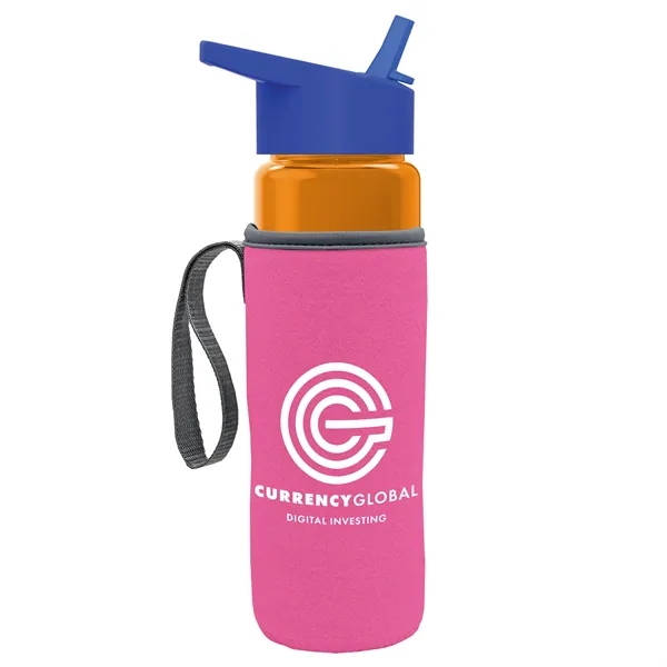 24 Oz Bottle- Flip Straw Lid & Insulator Caddy... from ASI 40480 Koozie Group
