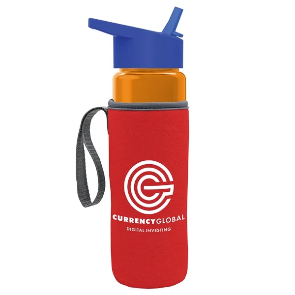 24 Oz Bottle- Flip Straw Lid & Insulator Caddy... from ASI 40480 Koozie Group