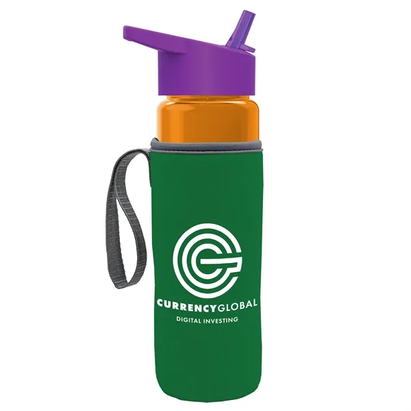 24 Oz Bottle- Flip Straw Lid & Insulator Caddy... from ASI 40480 Koozie Group